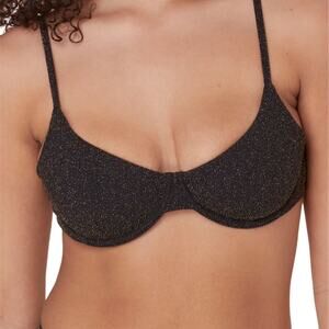 Andie Black and Gold Bikini Top